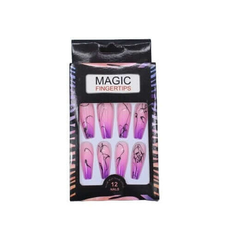 Set de 12 uñas postizas de aspecto natural, Magic Fingertips, 02