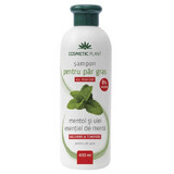 Champú para cabello graso con mentol y aceite esencial de menta, 400 ml, Cosmetic Plant