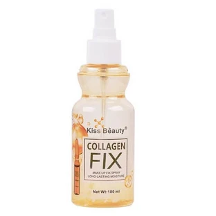 Colágeno Fix Spray Fijador de Maquillaje, Kiss Beauty, Colágeno Fix Antioxidante, 180 ml