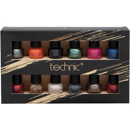 Set de 12 esmaltes de uñas, Mini, Technic, Vegano, 42 ml