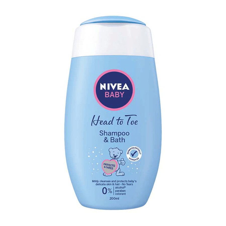 Champú y espuma de baño, 200 ml, Nivea Baby