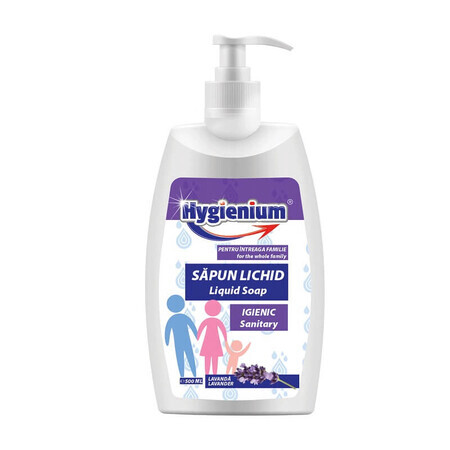 Jabón líquido con Familia de Lavanda, 500 ml, Hygienium