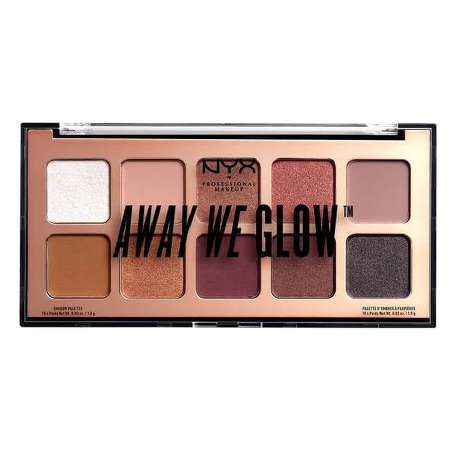 NYX Away We Glow Lovebeam / Faisceau D`Amour Paleta de sombras de ojos de 10 colores