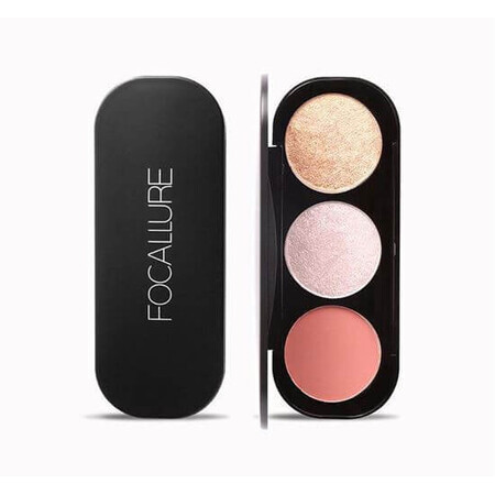 Focallure Blush &amp; Highlighter 03 - Palette di polveri evidenziatrici e bronzanti