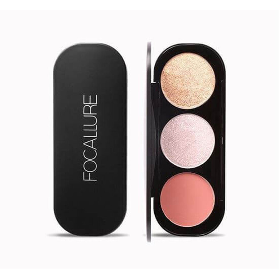 Focallure Blush &amp; Highlighter 03 - Palette di polveri evidenziatrici e bronzanti