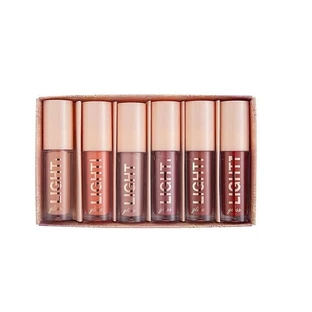 Set de 6 barras de labios líquidas Handaiyan, brillo claro, B