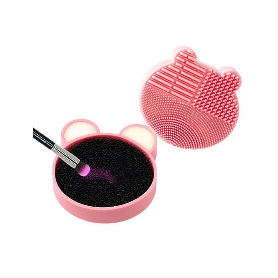 Accessorio per la pulizia dei pennelli, Trucco, Orsetto in silicone, Rosa