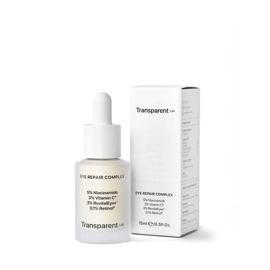 Serum antiedad y reparador para el contorno de ojos, 15 ml, Transparent Lab