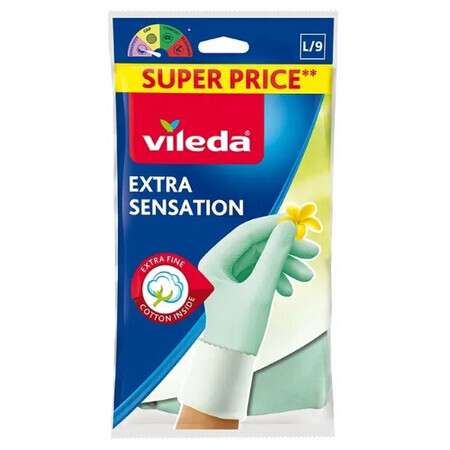 Vileda, Extra Sensation Handschoenen, maat L, 1 paar