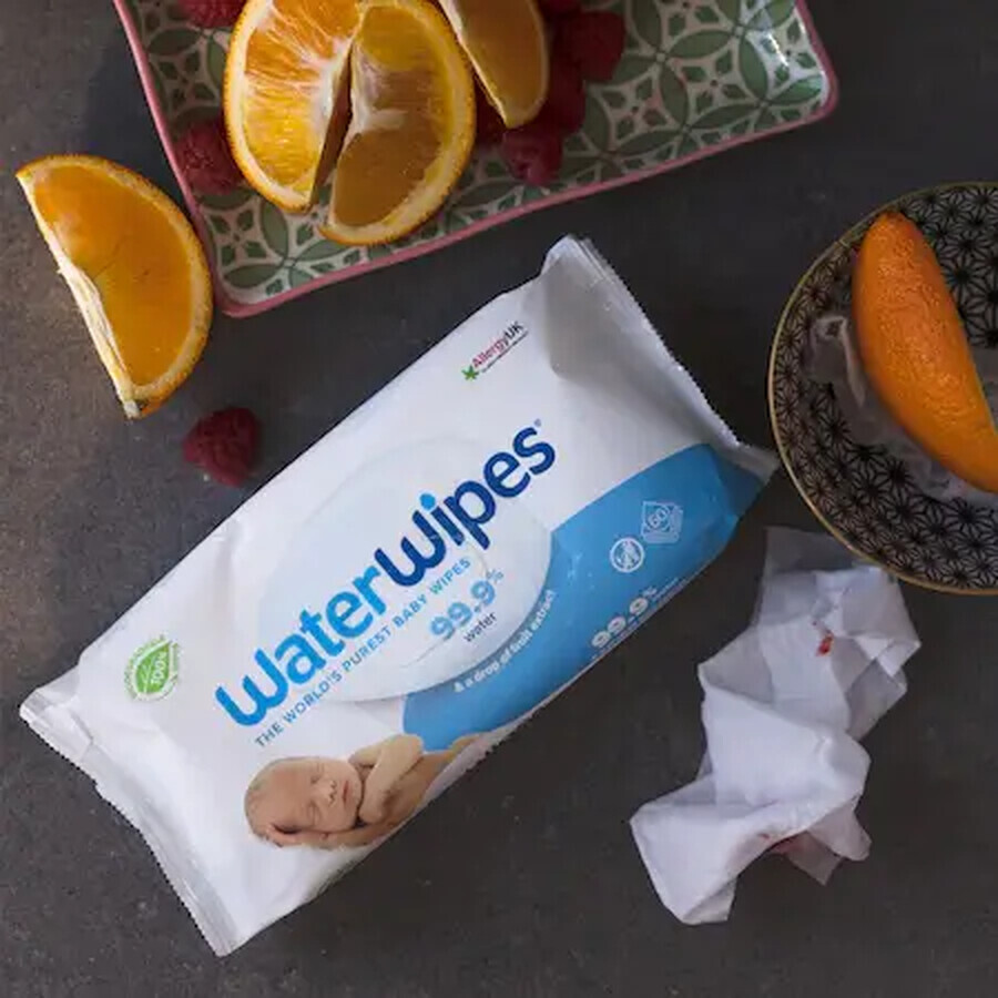 Șervețele umede biodegradabile pentru bebeluși, 9 x 60 bucăți, WaterWipes