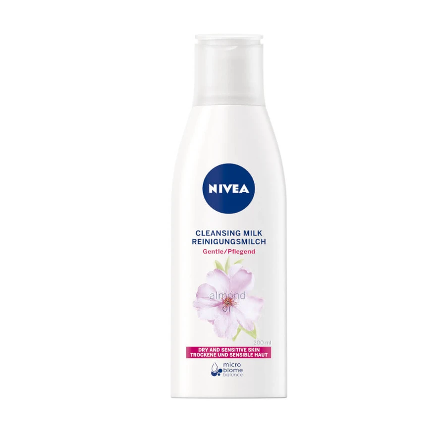 Lait nettoyant doux Nivea pour peaux sèches et sensibles, 200ml
