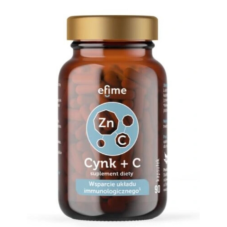 Efime, compuesto de zinc orgánico + vitamina C, 90 cápsulas