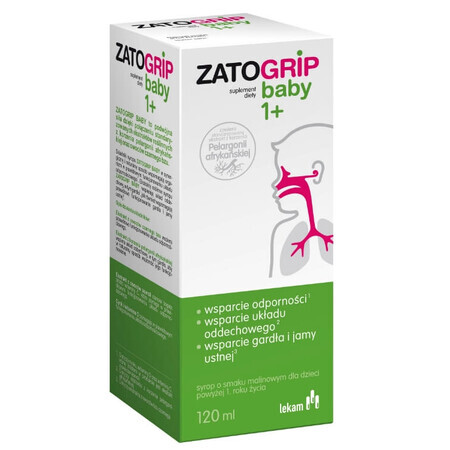 ZatoGrip Jarabe sabor frambuesa para niños mayores de 1 año 120ml