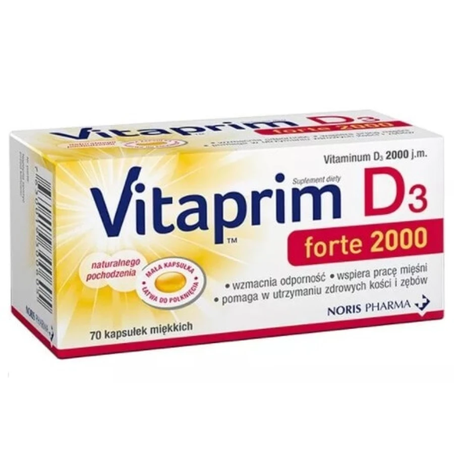 Vitaprim D3 Forte 2000, 70 cápsulas