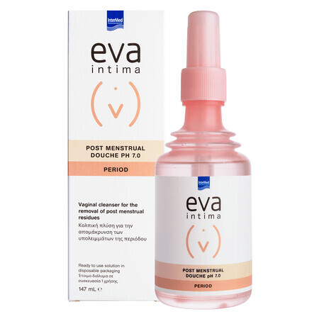 Eva Intima Ducha Post Menstrual Solución Limpiadora Vaginal pH 7.0, 147 ml, Intermed