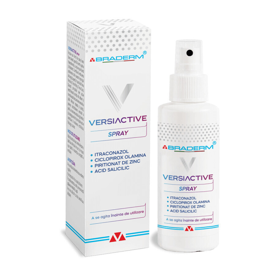 Versiactive emulsión fluida spray para cuerpo y cuero cabelludo, 100 ml, BRADERM