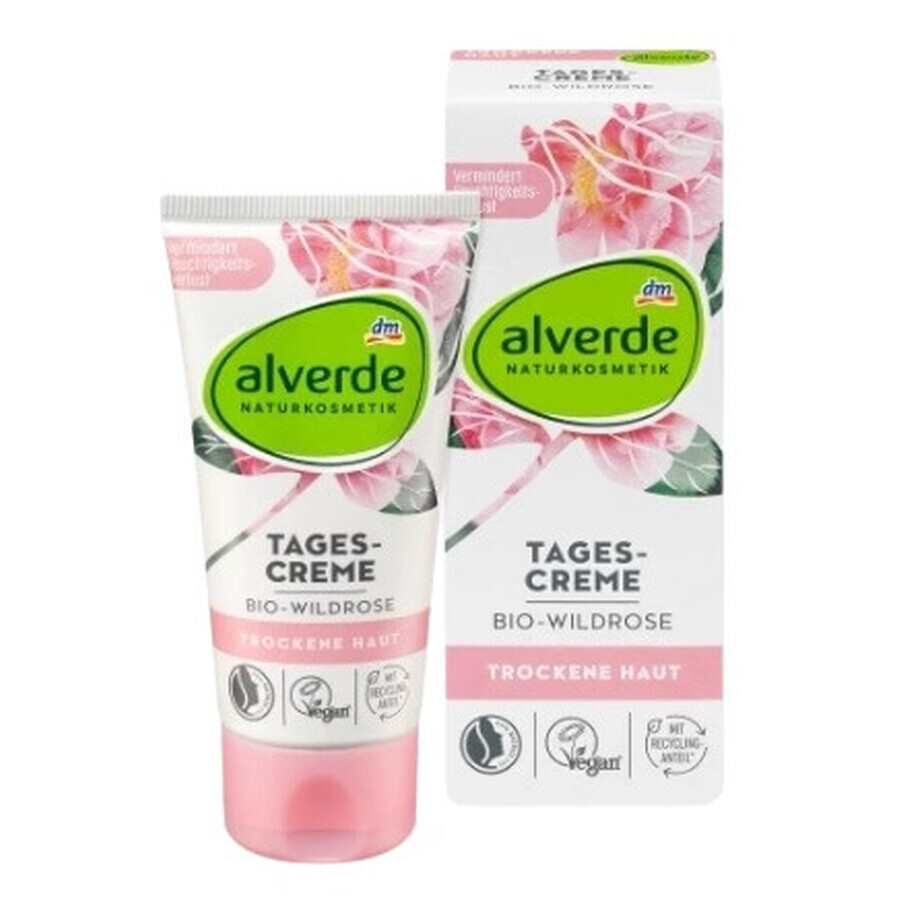 Alverde, Crema de día Bio-Wildrose, Rosa silvestre, 50ml