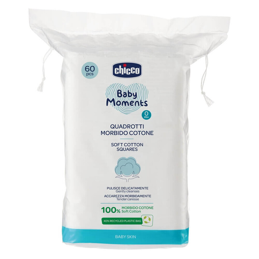 Chicco Baby Moments Wattepads 0m+, 60 Stück