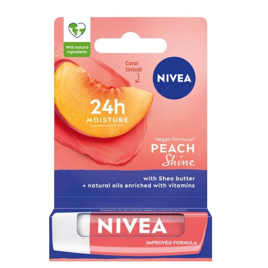 Nivea Lipverzorging Ruj Perzik Glans, 4.8g