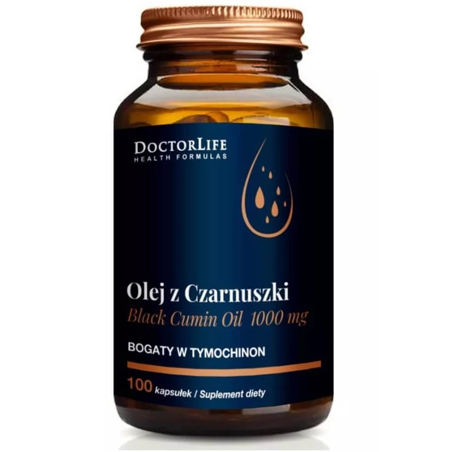 Doctor Life Schwarzkümmelöl 1000mg, 100 Kapseln