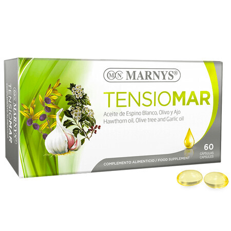 Tensiomar pour l'hypertension et le cholestérol, 60 gélules, Marnys