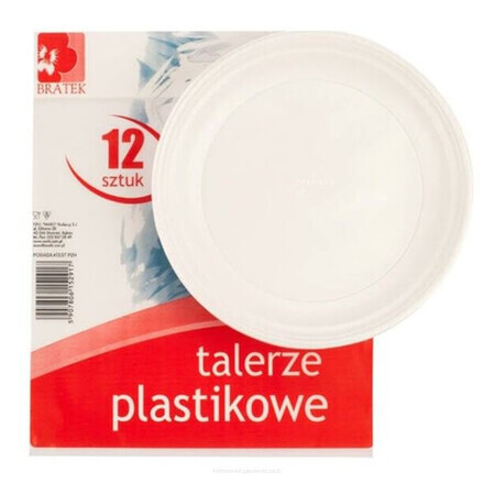 Bratek, Platos de plástico desechables, 12 piezas