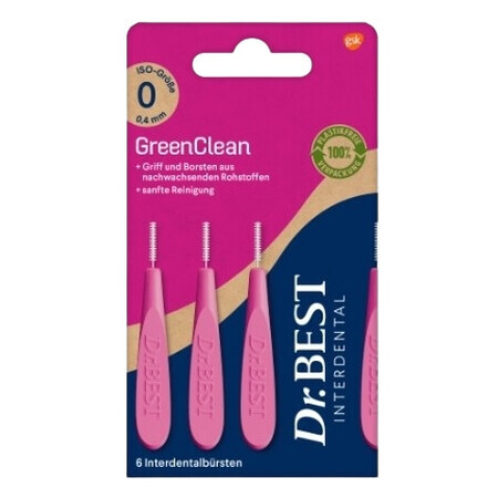 Dr.Best, GreenClean cepillos interdentales 0,4 mm ISO 0, 6 uds.