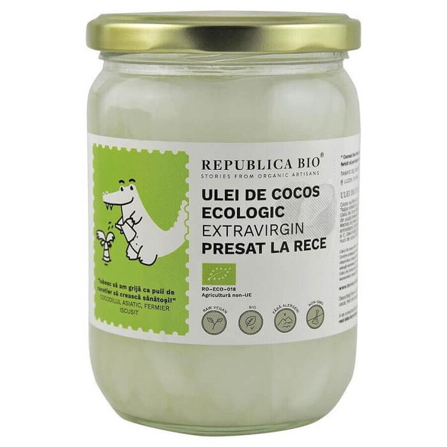 Extra vierge kokosolie, koudgeperst, 500 ml, Republica Bio