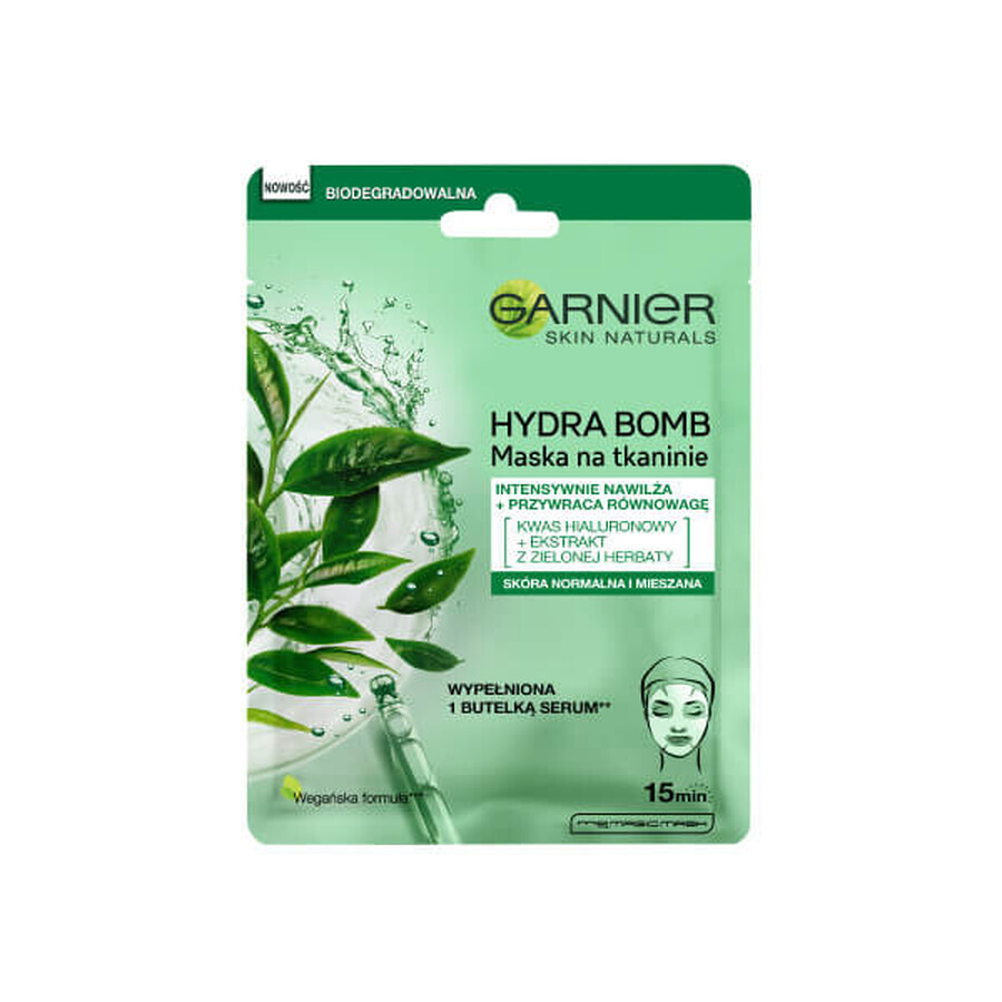 Garnier Hydra Bomb Maske mit Grüntee-Extrakt und Hyaluronsäure, 28g