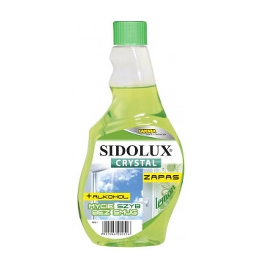 Sidolux, Limón Cristal, Limpiacristales, 500 ml, repuesto, 500 ml