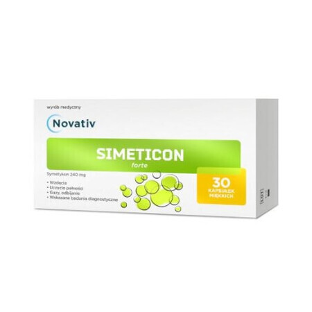 Novativ Simeticon Forte 240mg, 30 cápsulas - ¡Largo plazo de entrega!