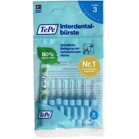 TePe, Cepillos de Dientes Originales 0.6mm azul, 8 pzs.