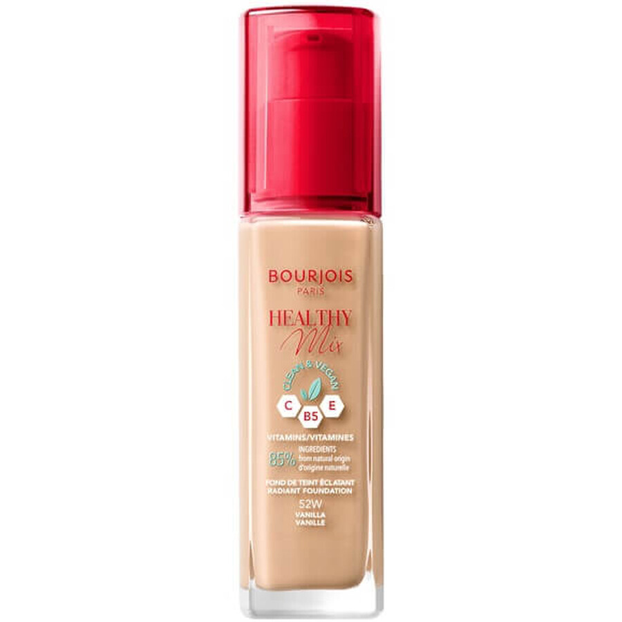 Bourjois Healthy Mix Clean Base de Maquillaje Vegana 52 Vainilla, 30ml