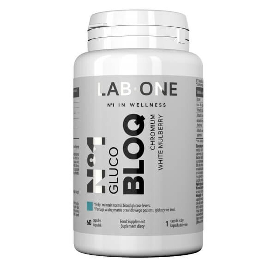 Lab One N°1 Gluco BLOQ, para mantener niveles normales de azúcar en sangre, 60 cápsulas