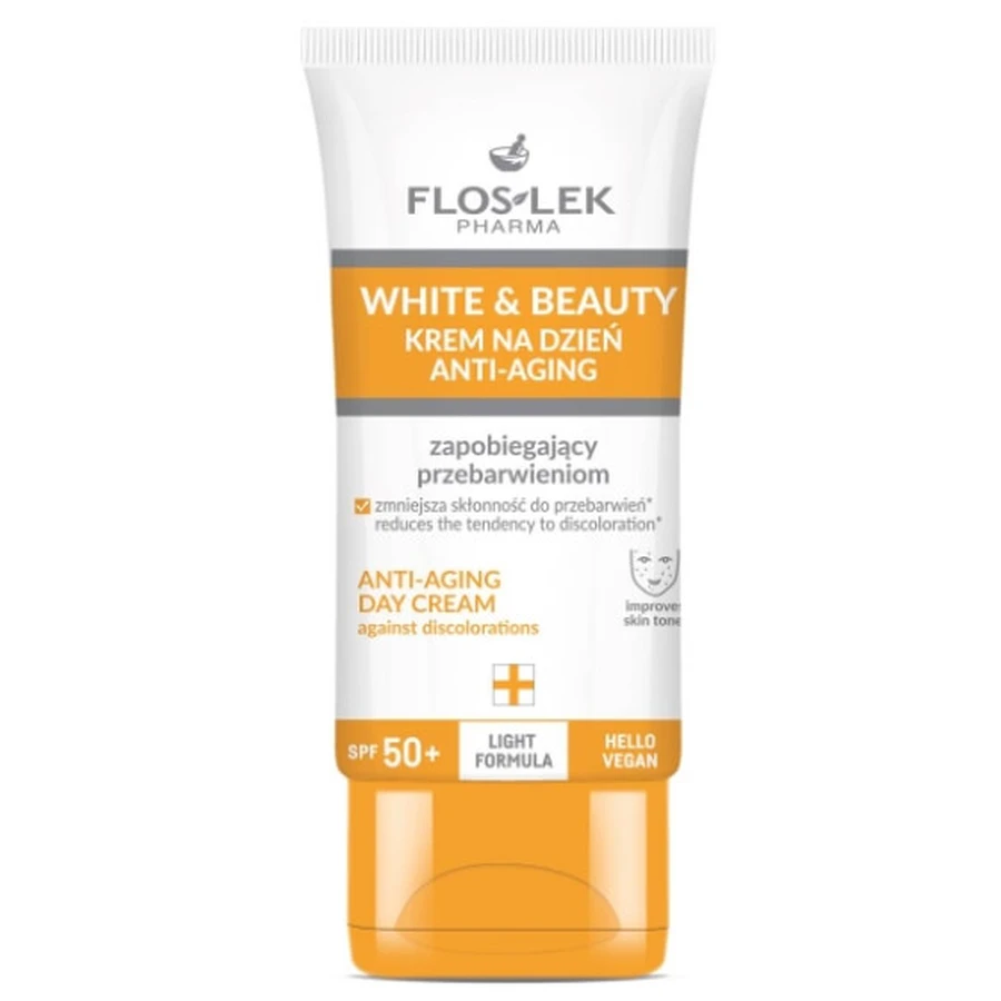 Flos-Lek Pharma White amp; Beauty Crema de día antiedad SPF50+, 30 ml