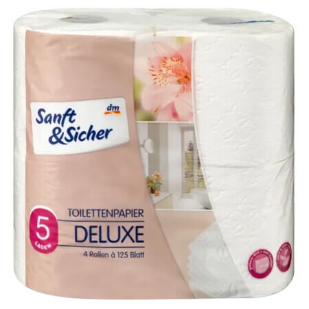 Sanft amp;Sicher, deluxe, toilet paper, deluxe 5-ply, 4 pieces