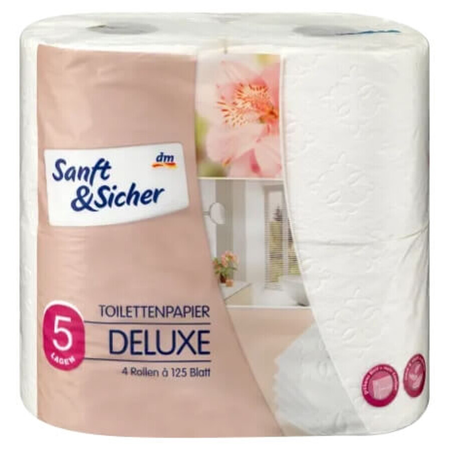 Sanft amp;Sicher, deluxe, toilet paper, deluxe 5-ply, 4 pieces