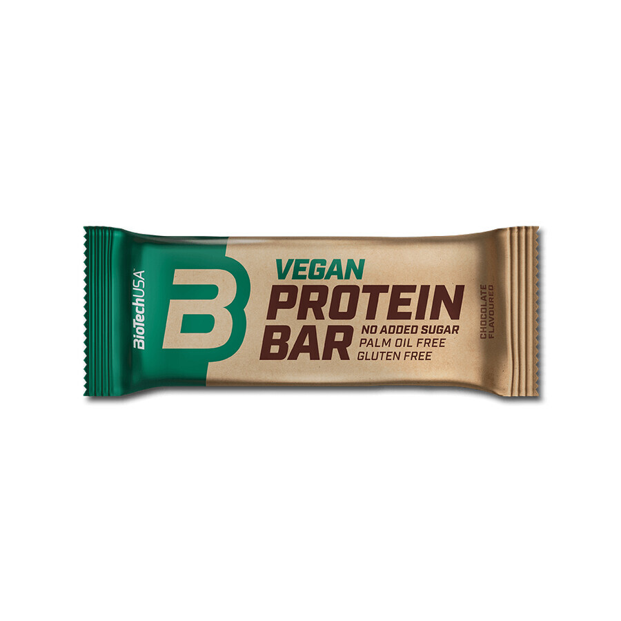 Barrita proteica vegana con sabor a chocolate, 50 gramos, BioTechUSA