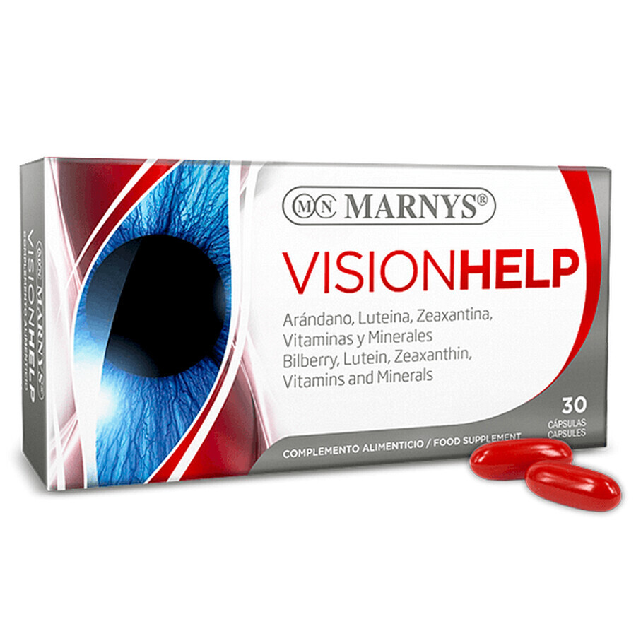 Visionhelp con Luteína + Zeaxantina + Betacaroteno, 30 cápsulas, Marnys