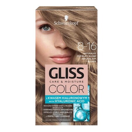 Schwarzkopf Gliss Color Haarkleur Crème 8-16 Natuurlijk Grijs Blond