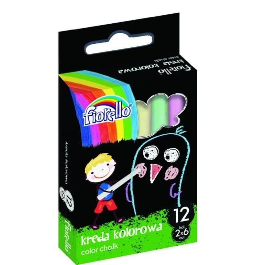 Cretă colorată, 12 bucăți