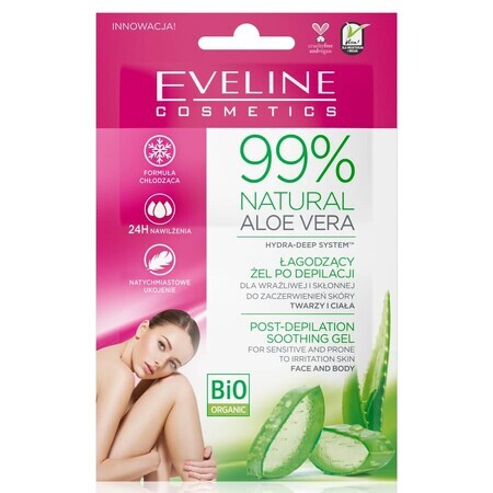 Eveline Cosmetics 99% Natural Aloe Vera après épilation, 2x5ml