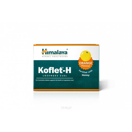 Himalaya Koflet-H goût orange 12 comprimés