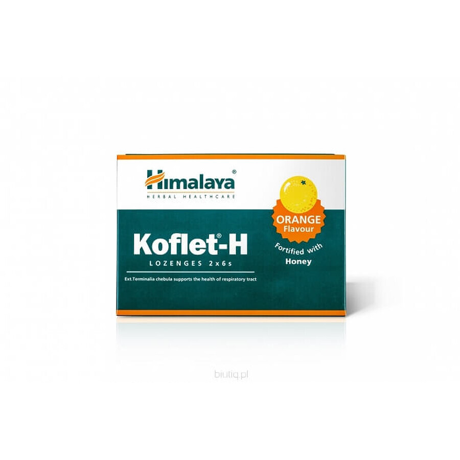 Himalaya Koflet-H goût orange 12 comprimés