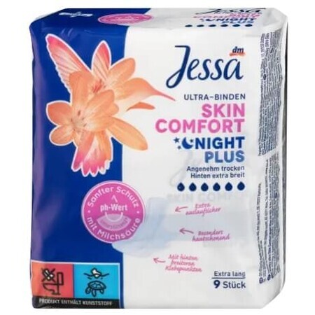 Jessa, Skin Comfort Night Plus, Chiloți, 9 buc