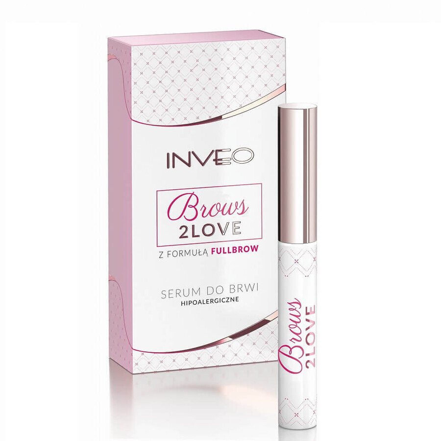 Inveo Brows 2 Love Suero hipoalergénico estimulante del crecimiento de las cejas con cera, 3,5 ml