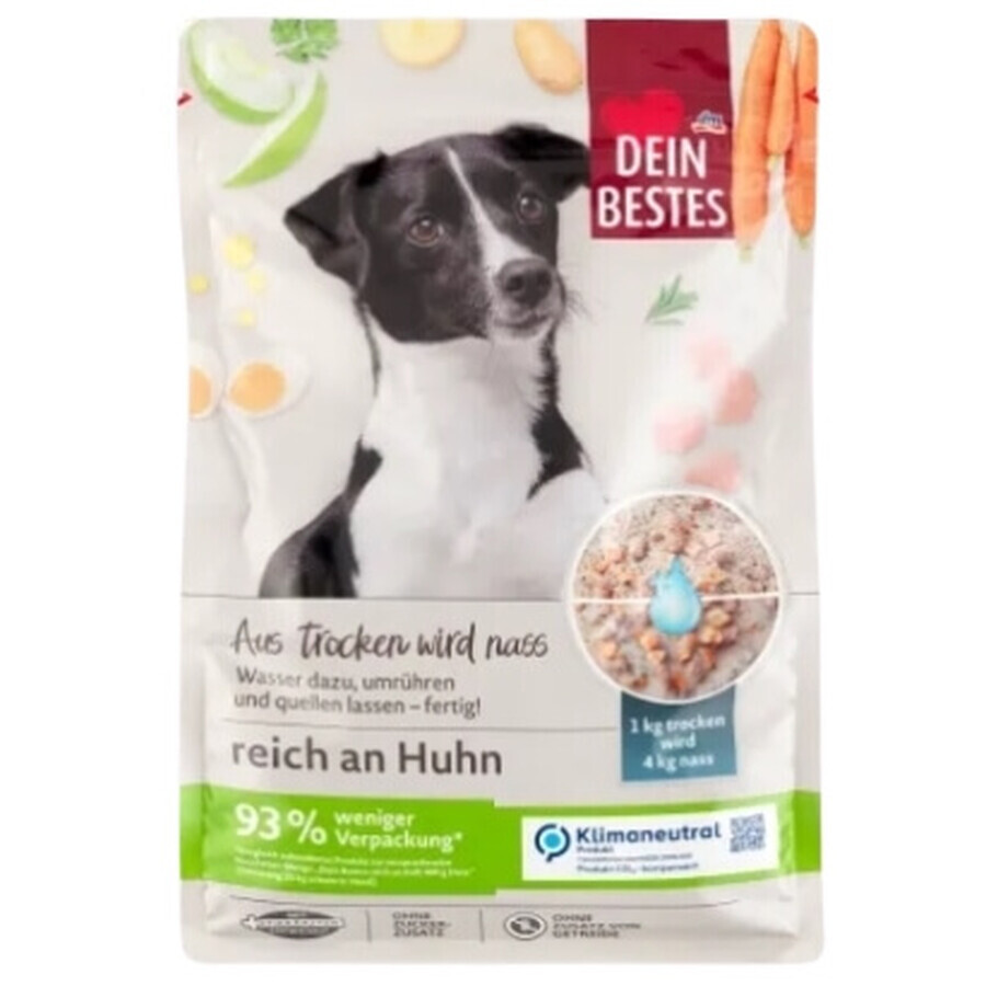 Dein Bestes, Comida húmeda para perros, 60% ternera con patatas, zanahorias y aceite de cártamo, 400 g