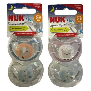 Nuk, silicona Space Night, chupete. Gr.1, 2 uds.