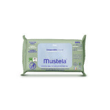 Mustela, Compostable cleaning wipes, 60 pieces