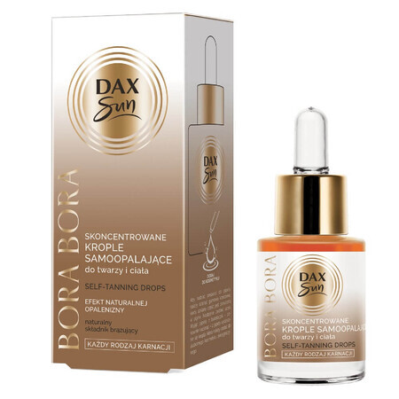 Dax Sun Gouttes autobronzantes concentrées pour le visage et le corps, Bora Bora, 15ml